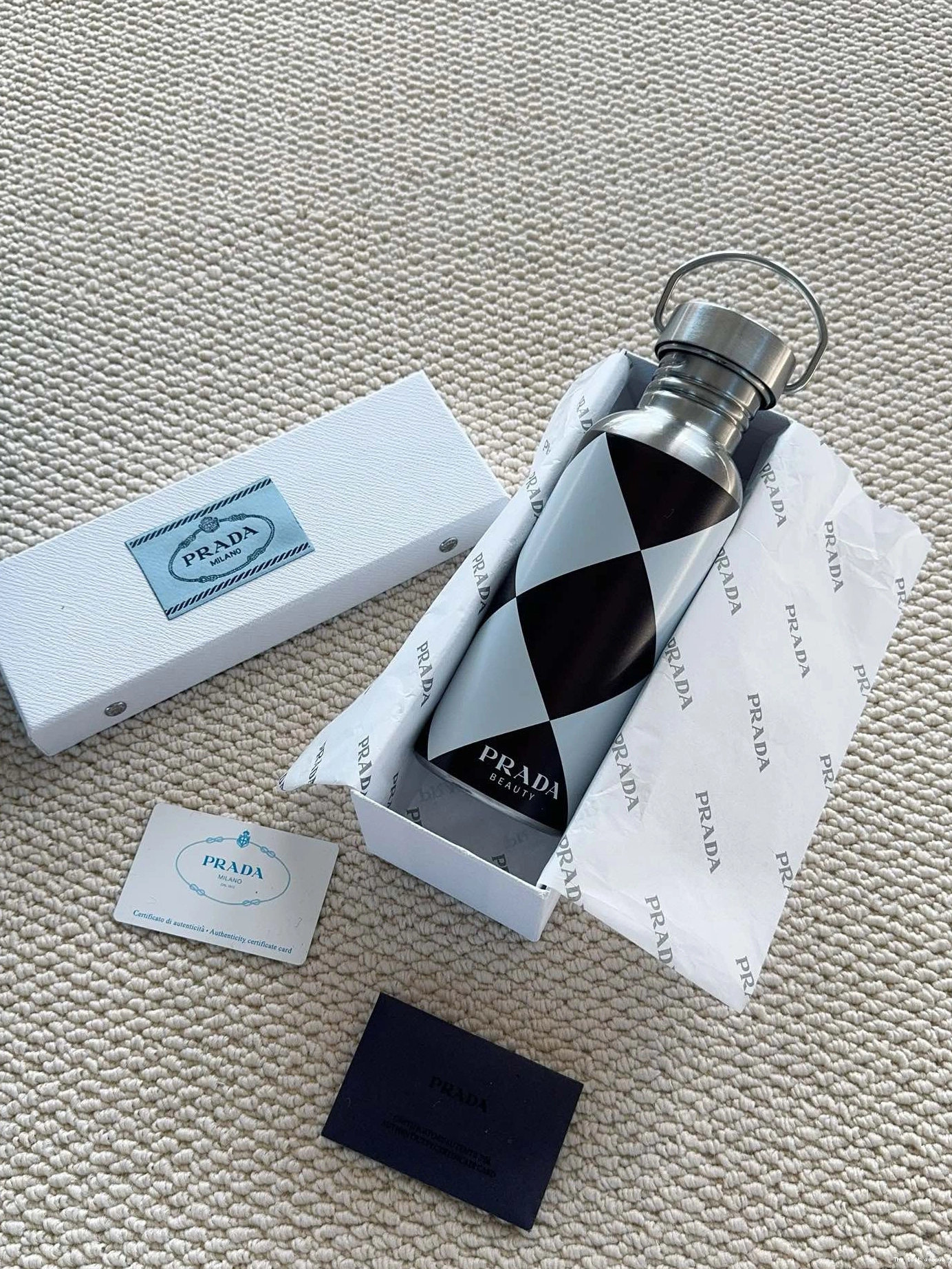 STAINLESS STEEL BOTTLE PRADA CHECKERED 0824